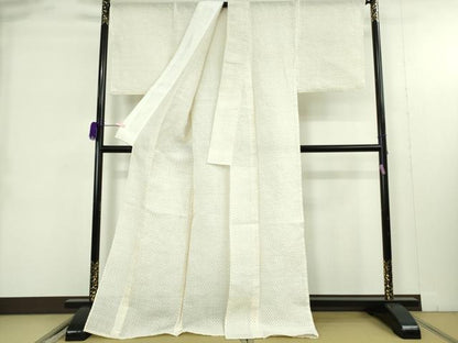 平和屋本店＊極上　夏物　沖縄県無形文化財指定　本場八重山上布　麻 　手織　草木染　ロング丈　共箱付き　逸品　未使用　DZAB9411kh6