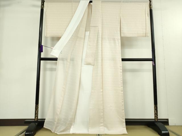 平和屋本店＊極上　夏物　銀座もとじ　色無地　菱紋紗　肌色　伊と幸　たとう紙・反端付き　逸品　DZAB9413kh6