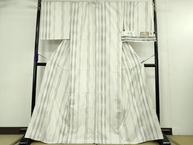 平和屋本店●極上　本場大島紬　白大島　9マルキ　白粋　粋調立涌　窪田織物謹製　証紙付き　逸品　DZAB9417kh6