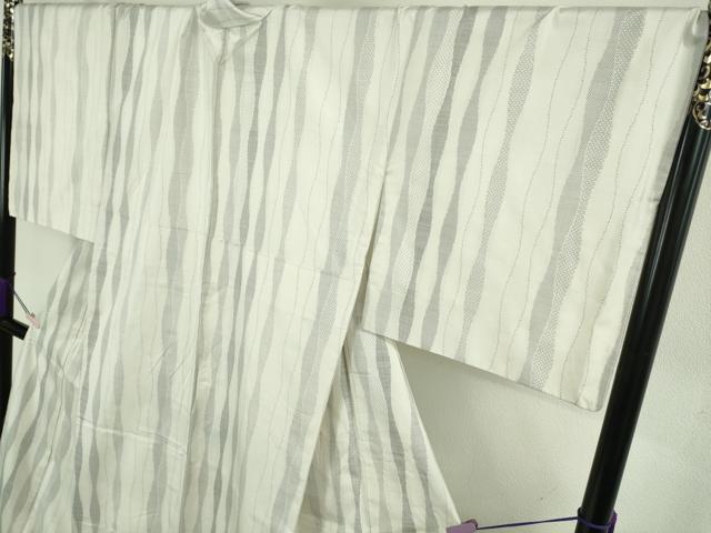 平和屋本店●極上　本場大島紬　白大島　9マルキ　白粋　粋調立涌　窪田織物謹製　証紙付き　逸品　DZAB9417kh6