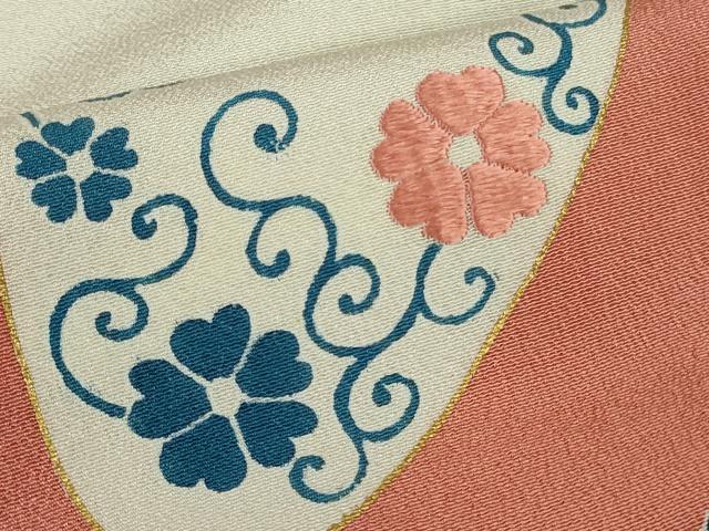 平和屋本店●極上　人間国宝　五代　田畑喜八　訪問着　藍　刺繍　笹竹　花唐草文　金彩　逸品　DZAB9424kh6