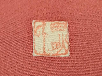 平和屋本店●極上人間国宝　五代　田畑喜八　訪問着　駒刺繍　藍　渡橋風景花文　甚三紅色地　逸品　DZAB9425kh6
