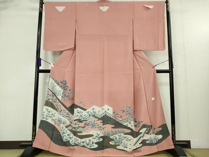 平和屋着物●極上　色留袖　駒刺繍　吉祥花鳥文　宍色地　金彩　逸品　未使用　DZAB9431kh6