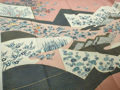 平和屋着物●極上　色留袖　駒刺繍　吉祥花鳥文　宍色地　金彩　逸品　未使用　DZAB9431kh6