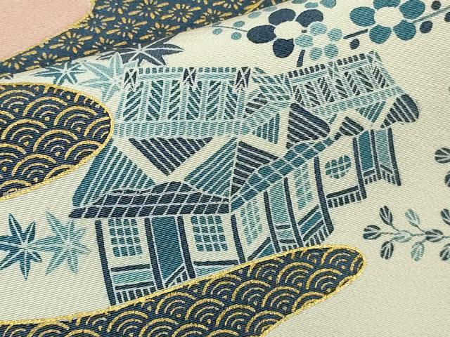 平和屋着物●極上　色留袖　駒刺繍　吉祥花鳥文　宍色地　金彩　逸品　未使用　DZAB9431kh6