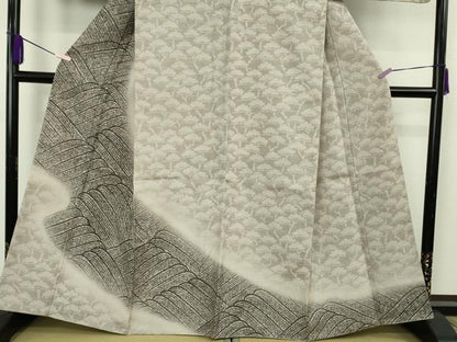 平和屋着物●極上 創業140年 小糸染芸の四代目 小糸敏夫 結城紬 訪問着 松坂屋染織名作展　証紙・たとう紙付き　逸品　未使用　DZAB9437kh6