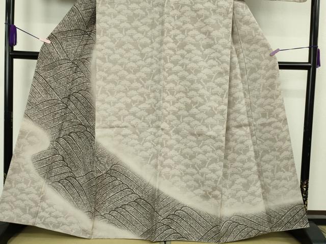 平和屋着物●極上 創業140年 小糸染芸の四代目 小糸敏夫 結城紬 訪問着 松坂屋染織名作展　証紙・たとう紙付き　逸品　未使用　DZAB9437kh6