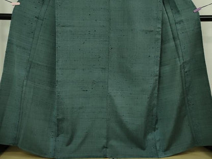 平和屋本店▽希少　ざざんざ織　単衣　藍色地　逸品　未使用　DZAB9440kh6