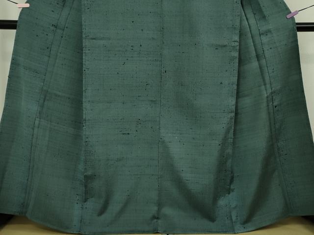 平和屋本店▽希少　ざざんざ織　単衣　藍色地　逸品　未使用　DZAB9440kh6