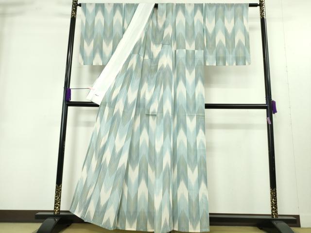 平和屋着物＊極上　夏物　明石ちぢみ　矢羽間道　証紙付き　逸品　DZAB9447kh6
