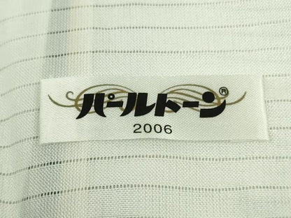 平和屋着物＊極上　夏物　明石ちぢみ　矢羽間道　証紙付き　逸品　DZAB9447kh6