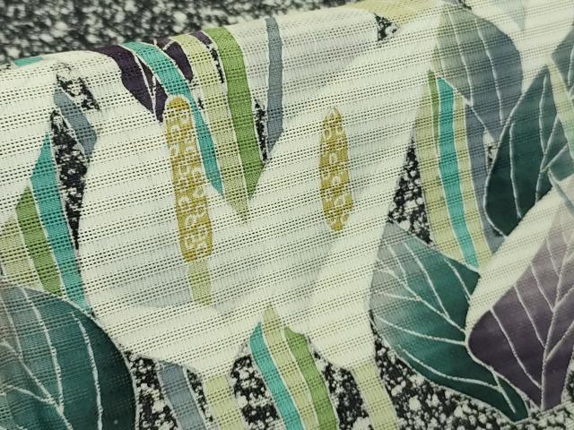 平和屋着物＊極上　夏物　訪問着　絽　水芭蕉　たたき染め　逸品　DZAB9449kh6