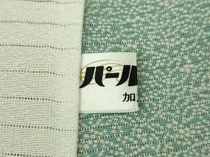 平和屋着物＊極上　夏物　江戸小紋　絽　両面染　鮫小紋柄　若葉色×若芽色　逸品　DZAB9450kh6