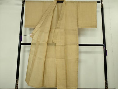 平和屋着物＊極上　夏物　男性　本場小千谷ちぢみ　麻　色無地　蒸栗色　逸品　未使用　DZAB9451kh6