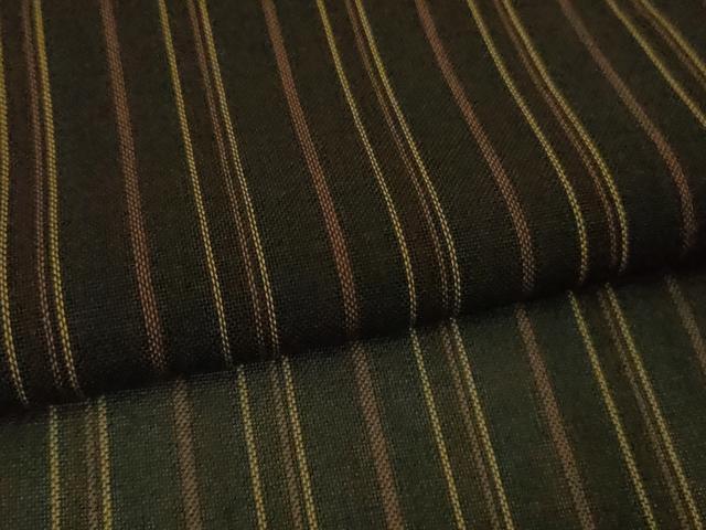 平和屋本店＊希少　夏物　青山みとも　本場黄八丈　夏黄八　黒八丈　紗紬　縞　逸品　DZAB9452kh6