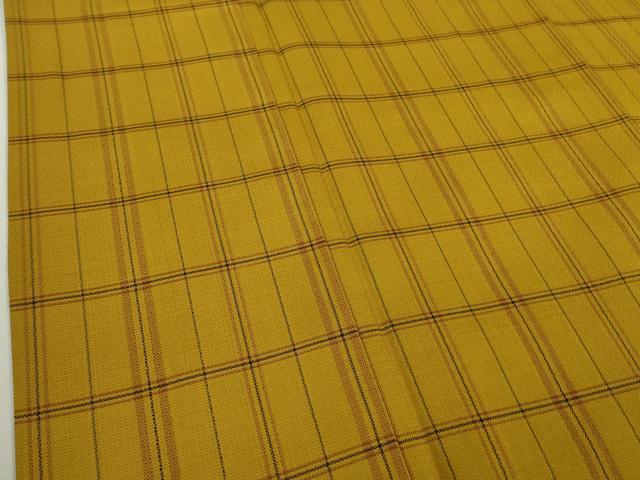 平和屋本店●極上　本場黄八丈　まるまなこ　紬　格子　逸品　DZAB9453kh6
