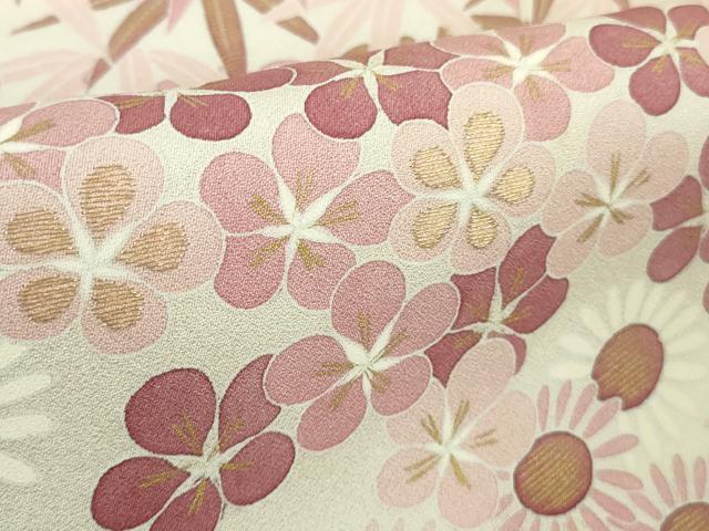 平和屋本店●極上　人間国宝 森口華弘 蒔糊友禅 蒔糊散らし 色留袖 刺繍 笹梅菊 鴇浅葱色地 金糸　今井調製　共箱付き　逸品　DZAB9457kh6