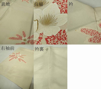 平和屋本店●極上　人間国宝　森口華弘　蒔糊友禅　蒔糊散らし　訪問着　刺繍　石楠花　金彩　色紙付き　逸品　DZAB9459kh6