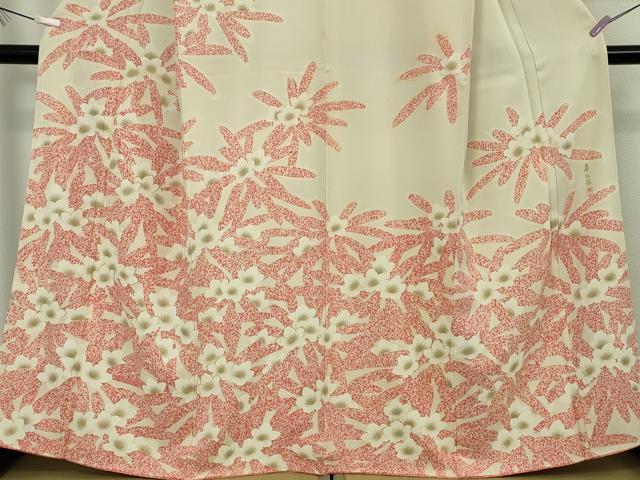 平和屋本店●極上　人間国宝　森口華弘　蒔糊友禅　蒔糊散らし　訪問着　刺繍　石楠花　金彩　色紙付き　逸品　DZAB9459kh6