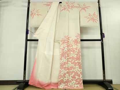 平和屋本店●極上　人間国宝　森口華弘　蒔糊友禅　蒔糊散らし　訪問着　刺繍　石楠花　金彩　色紙付き　逸品　DZAB9459kh6
