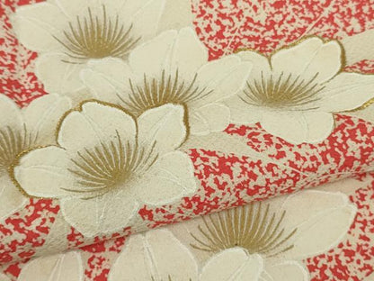 平和屋本店●極上　人間国宝　森口華弘　蒔糊友禅　蒔糊散らし　訪問着　刺繍　石楠花　金彩　色紙付き　逸品　DZAB9459kh6