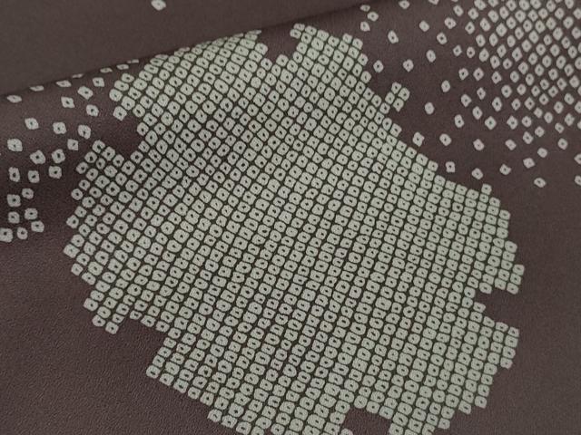 平和屋本店●極上　創業460年・千總 訪問着 刺繍 雪輪 鹿の子 草花文 紅消鼠色地　暈し染め　金彩　松坂屋扱い　逸品　未使用　DZAB9462kh6