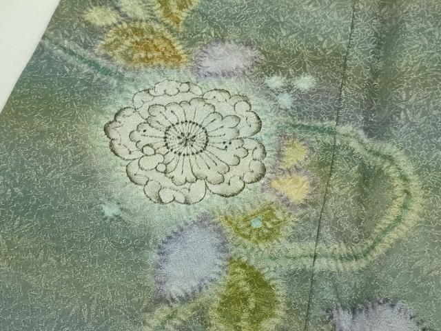 平和屋本店●極上　久保田一竹　幻の辻が花　訪問着　柳煤竹色地　暈し染め　金通し地　逸品　未使用　DZAB9463kh6