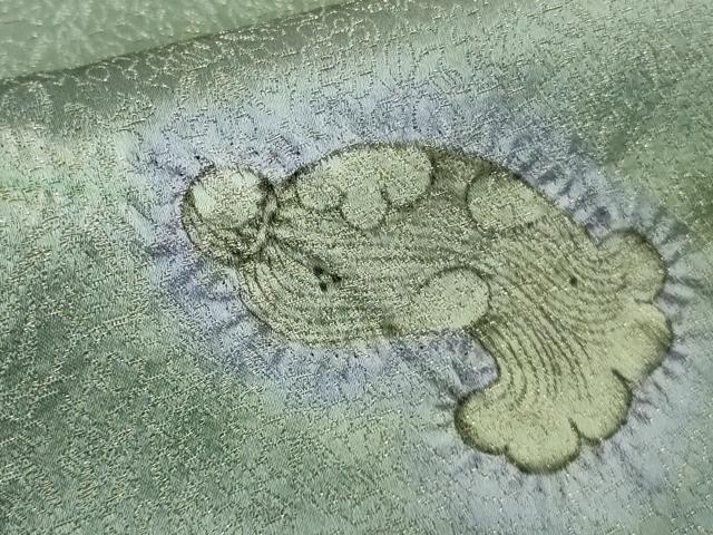 平和屋本店●極上　久保田一竹　幻の辻が花　訪問着　柳煤竹色地　暈し染め　金通し地　逸品　未使用　DZAB9463kh6