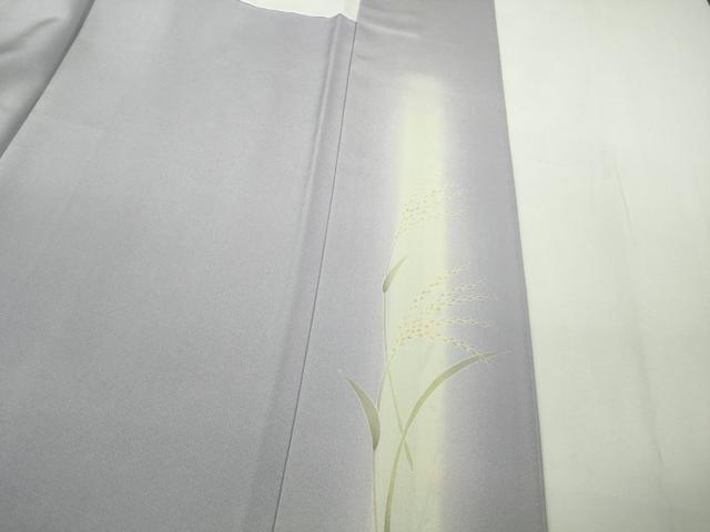 平和屋本店●極上　糸目友禅作家　滝沢晃　訪問着　草花間道　藤色地　暈し染め　逸品　DZAB9465kh6
