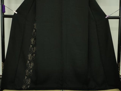 平和屋着物●極上　着物デザイナー　井尻学　訪問着　唐草文　黒地　ロング丈　逸品　DZAB9466kh6