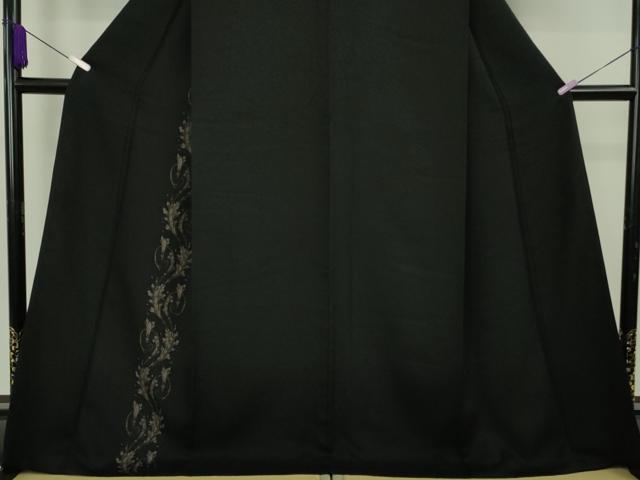 平和屋着物●極上　着物デザイナー　井尻学　訪問着　唐草文　黒地　ロング丈　逸品　DZAB9466kh6