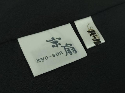 平和屋着物●極上　着物デザイナー　井尻学　訪問着　唐草文　黒地　ロング丈　逸品　DZAB9466kh6