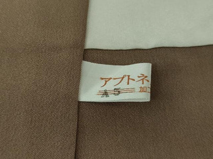 平和屋着物●極上　ジャパンオートクチュール　渡辺雪三郎　小紋　百合　紫黒色地　金彩　逸品　DZAB9468kh6
