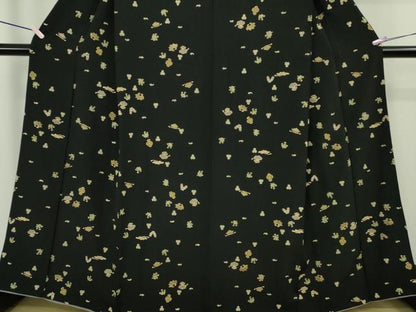 平和屋本店●極上　中国三大刺繍　相良刺繍　総刺繍　小紋　宝尽くし　黒地　逸品　DZAB9469kh6