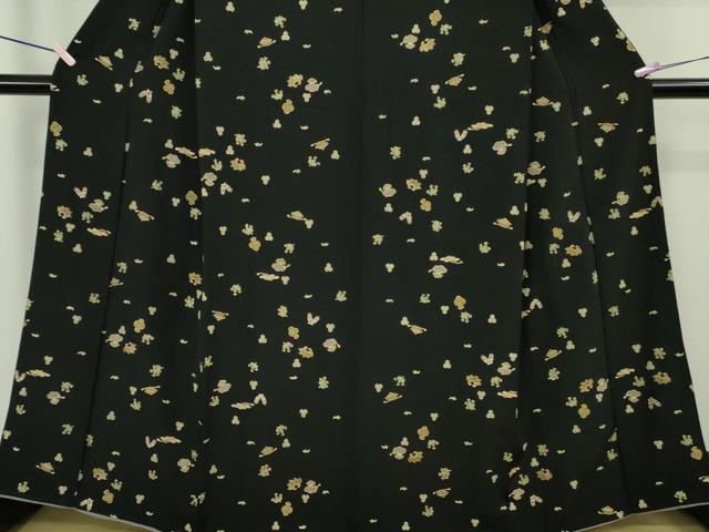 平和屋本店●極上　中国三大刺繍　相良刺繍　総刺繍　小紋　宝尽くし　黒地　逸品　DZAB9469kh6