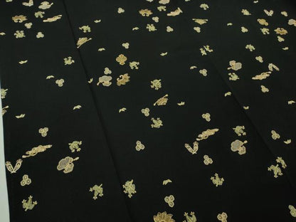 平和屋本店●極上　中国三大刺繍　相良刺繍　総刺繍　小紋　宝尽くし　黒地　逸品　DZAB9469kh6