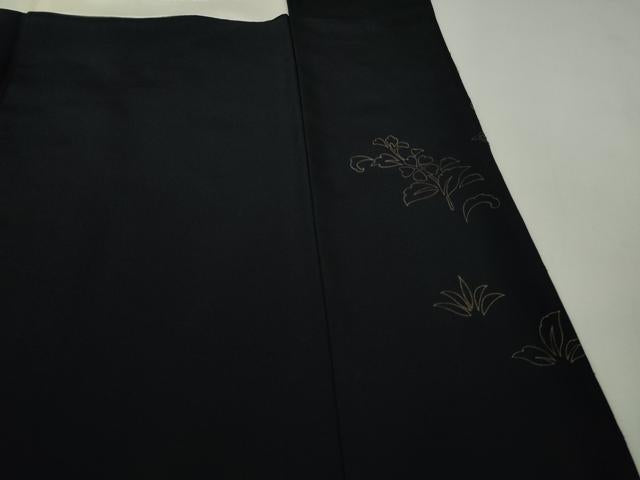 平和屋本店●極上　中国三大刺繍　スワトウ刺繍　汕頭刺繍　総刺繍　絽刺し　訪問着　正倉院花鳥文　濃紺地　金糸　逸品　DZAB9470kh6