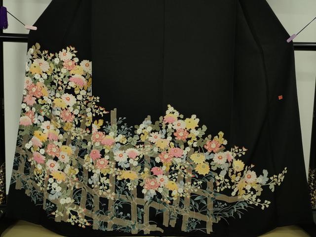 平和屋本店●極上　本加賀友禅作家　矢田博　黒留袖　竹垣花文　乱菊　逸品　DZAB9473kh6