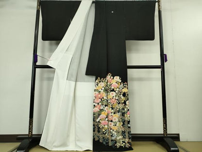 平和屋本店●極上　本加賀友禅作家　矢田博　黒留袖　竹垣花文　乱菊　逸品　DZAB9473kh6
