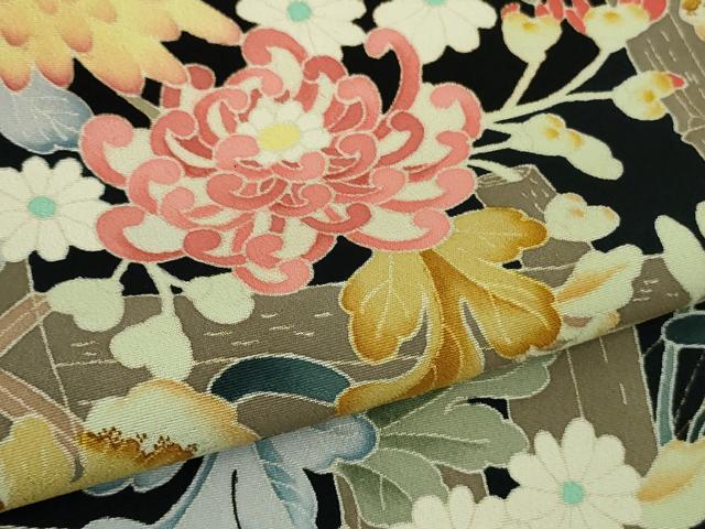 平和屋本店●極上　本加賀友禅作家　矢田博　黒留袖　竹垣花文　乱菊　逸品　DZAB9473kh6