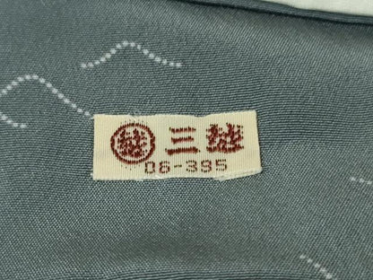平和屋本店●極上 人間国宝 小宮康孝 江戸小紋 訪問着 型:宮原敏明 鮫小紋柄 吹寄せ 鉄御納戸色×白 三越 反端付き 逸品 未使用DZAB9476kh6