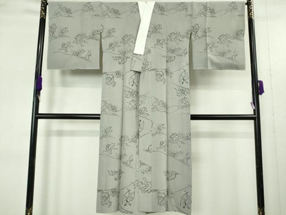 平和屋着物●上質な長襦袢　無双仕立て　鳥獣戯画　逸品　未使用　DZAB9479kh6