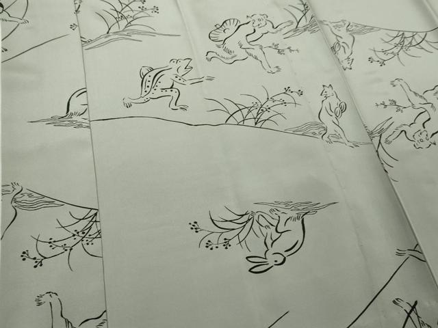 平和屋着物●上質な長襦袢　無双仕立て　鳥獣戯画　逸品　未使用　DZAB9479kh6