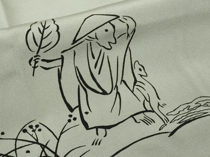 平和屋着物●上質な長襦袢　無双仕立て　鳥獣戯画　逸品　未使用　DZAB9479kh6