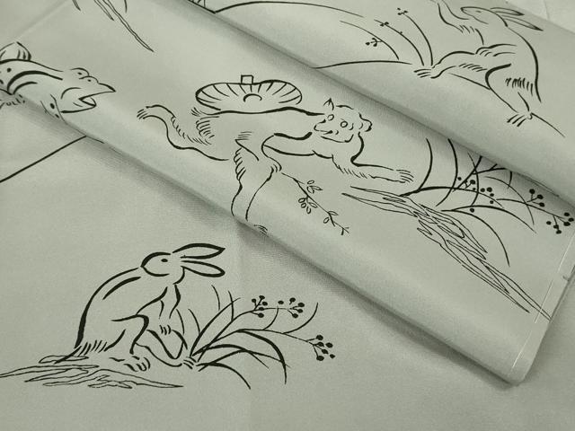 平和屋着物●上質な長襦袢　無双仕立て　鳥獣戯画　逸品　未使用　DZAB9479kh6