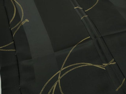 平和屋着物∞極上　長羽織　結び紐文　黒地　逸品　未使用　DZAB9481kh6