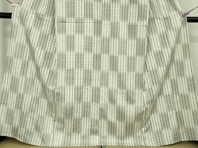 平和屋着物▽極上　紬　単衣　絞り　市松　間道　逸品　未使用　DZAB9482kh6