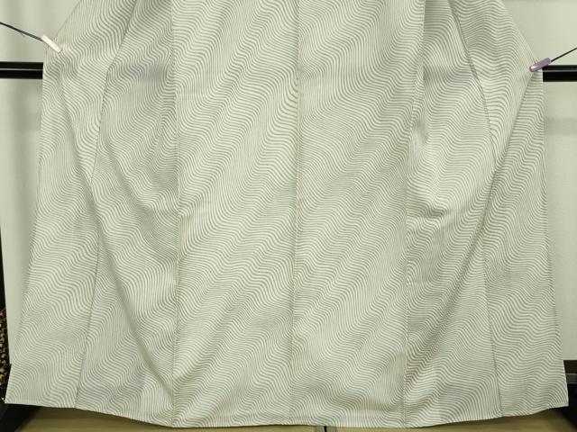 平和屋本店＊極上　夏物　石川県指定無形文化財　夏牛首紬　白山工房　手織り　よろけ縞　逸品　DZAB9485kh6
