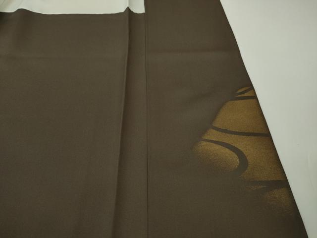 平和屋着物●極上　訪問着　竹屋町刺繍　龍　鳥獣　海松茶色地　金糸　逸品　未使用　DZAB9496kh6