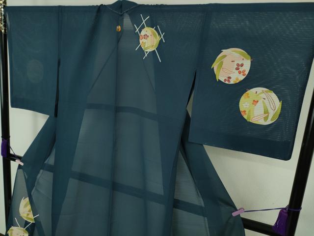 平和屋本店＊極上　夏物　銀座　志ま亀　訪問着　変わり絽　型染　帆　笹　褐返色地　ロング丈　たとう紙付き　逸品　未使用　DZAB9502kh6
